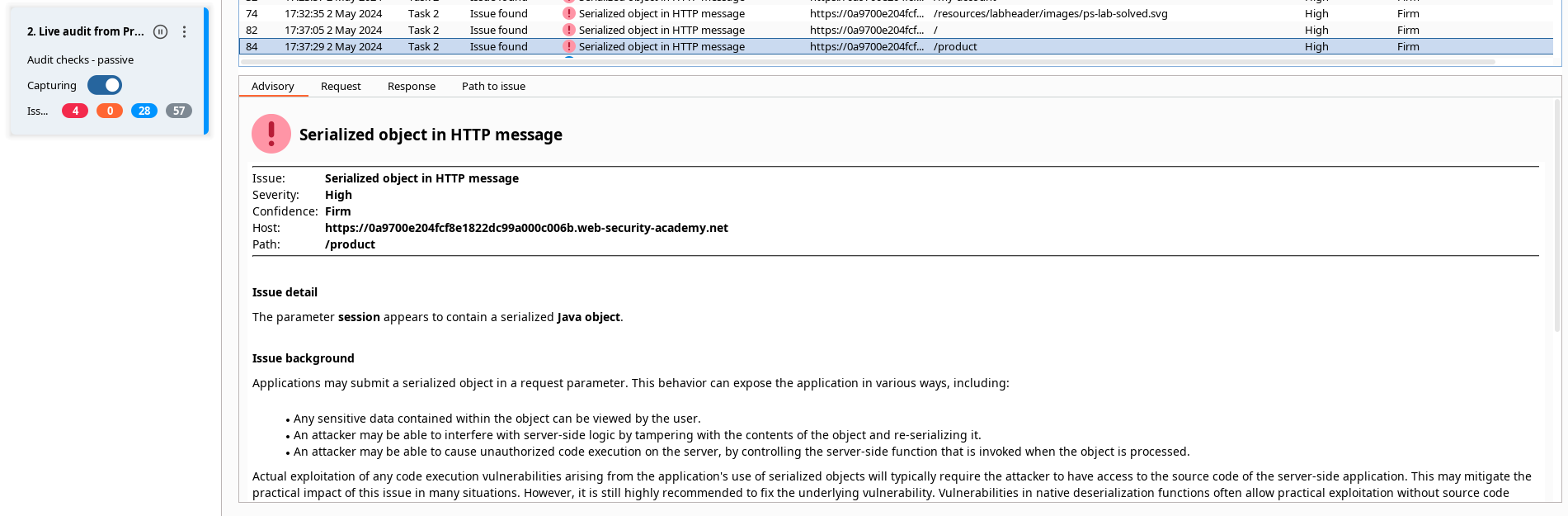 Insecure deserialization